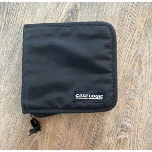 CASE LOGIC Zippered CD Case Black Holds 24 CDs Or DVD Case EUC